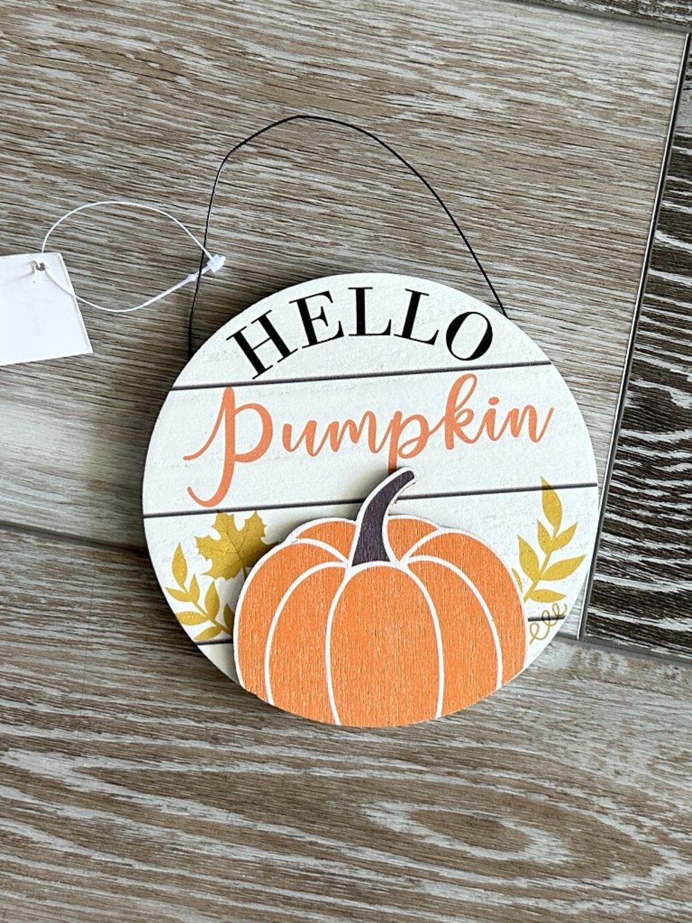 NWT Little Fall Pumpkin Hanging Sign Hello Pumpkin! Adorable! Thanksgiving